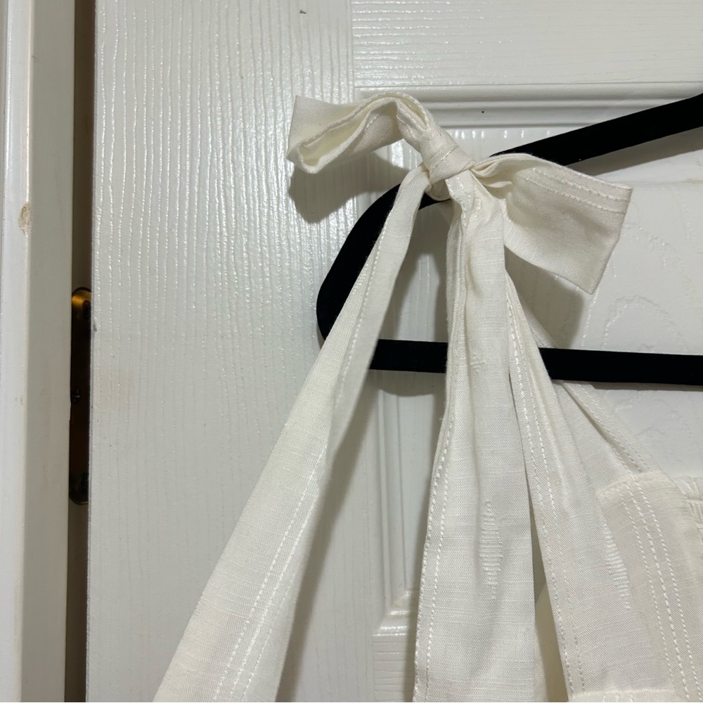 Soma Weekend Ivory Maxi Dress Bow Romantic Sexy Bridal Rayon NWT Sz X-Large - Picture 5 of 15